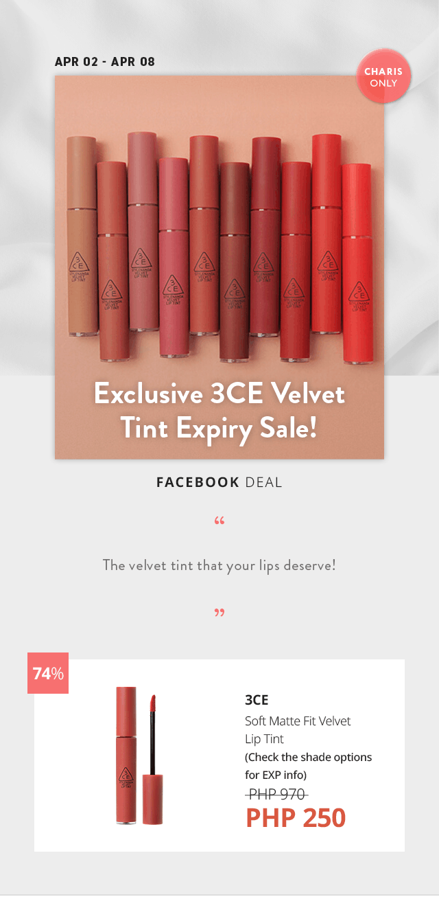 [exclusive] expiry sale for 3ce velvet lip tint!