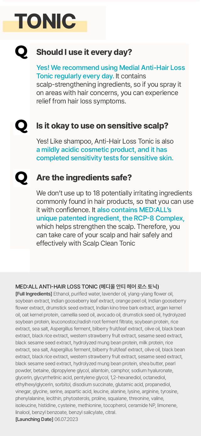 Brand: Mediall - SCALP STRENTHENING ESSENCE Anti-Hair Loss Tonic 120 ML